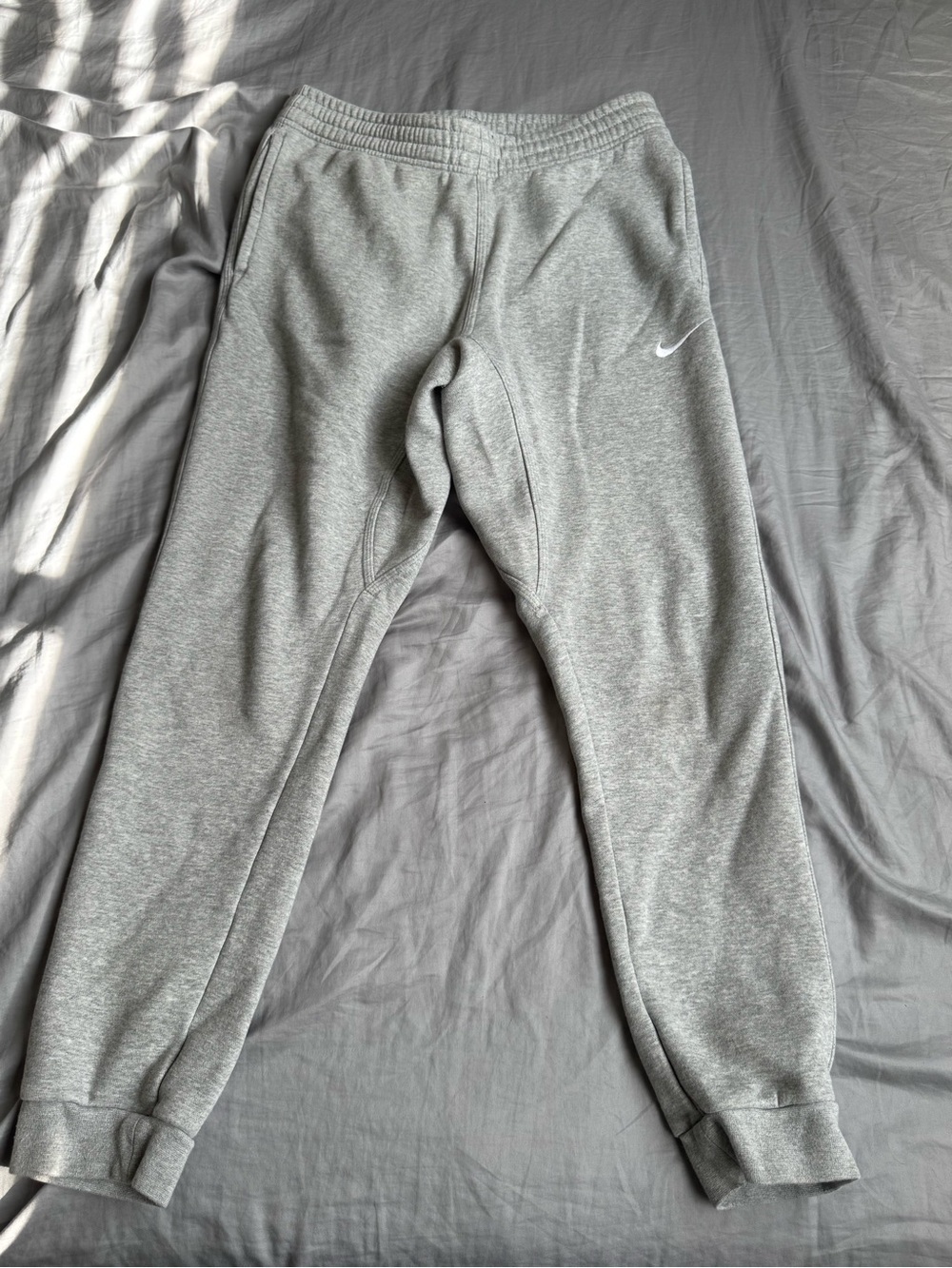 Nike Gray Kids Sweatpants with White Swoosh
